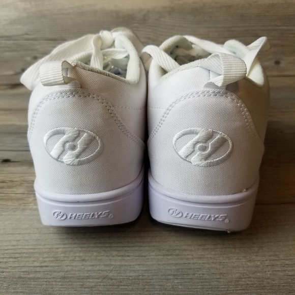 Heelys Pro 20 Canvas All White Wheeled Heel Shoes - Picture 6 of 10